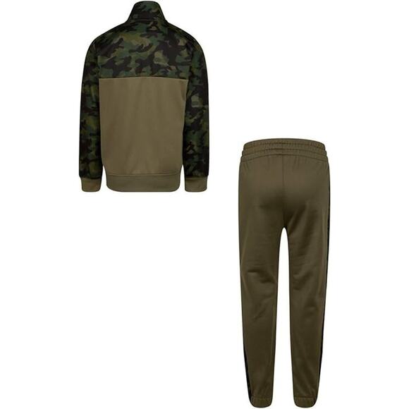 Nike Boy`s Therma Dri Fit Jacket & Pants 2 Piece Set, 12M, OLIVE CAMO SUIT GREEN - Picture 2 of 2